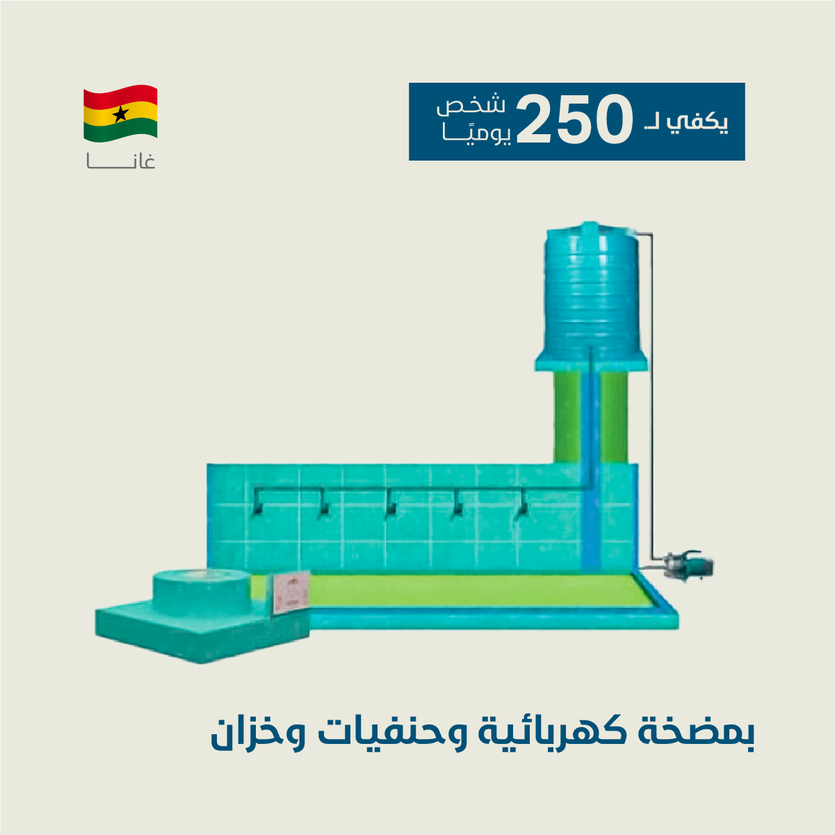 مشاريع أفريقيا - بئر ارتوازي كبير غانا